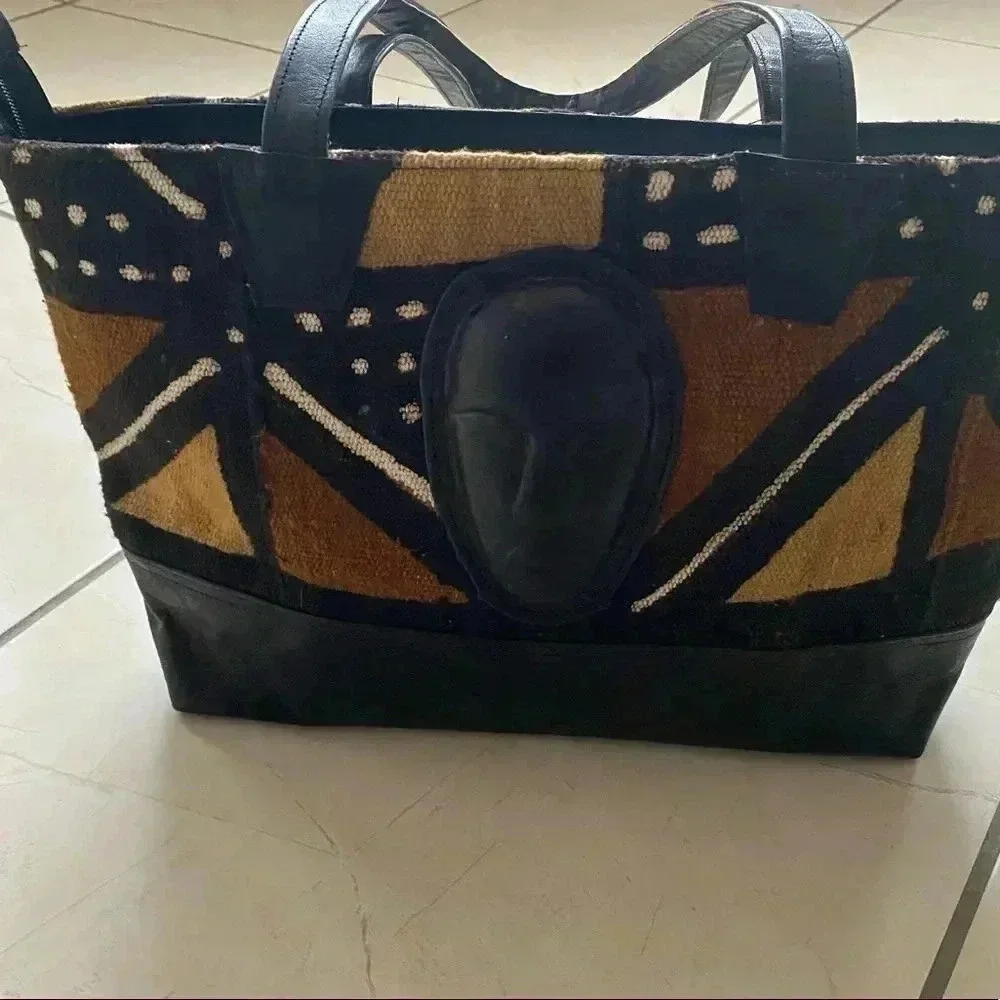 Handcrafted African leather satchel handbag